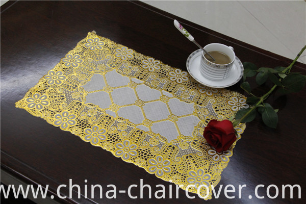 Cheap and Strong PVC Tablemat with Lace Gold Size 30*46cm Factory Wholesale